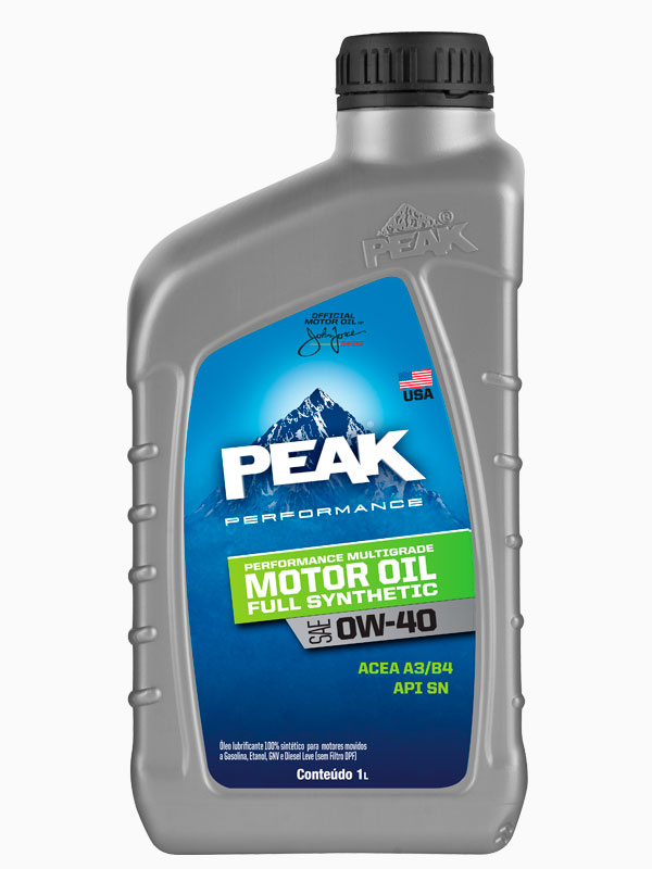 Peak Performance Motor Oil Synthetic 0W-40 API SN ACEA A3/B4